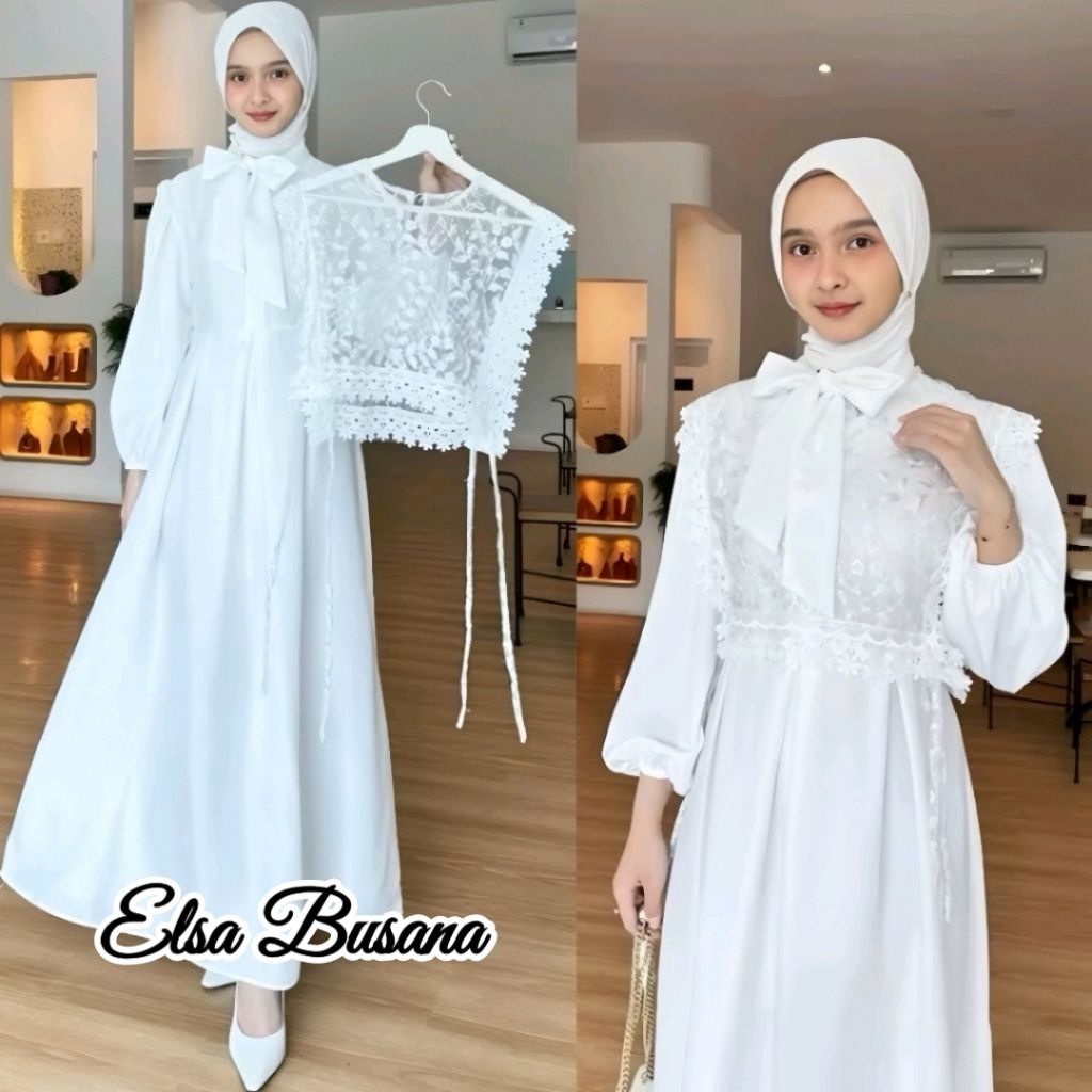 Dress SYAKILA Model Rompi Tille Bordir Outfit Lebaran Kondangan Terbaru
