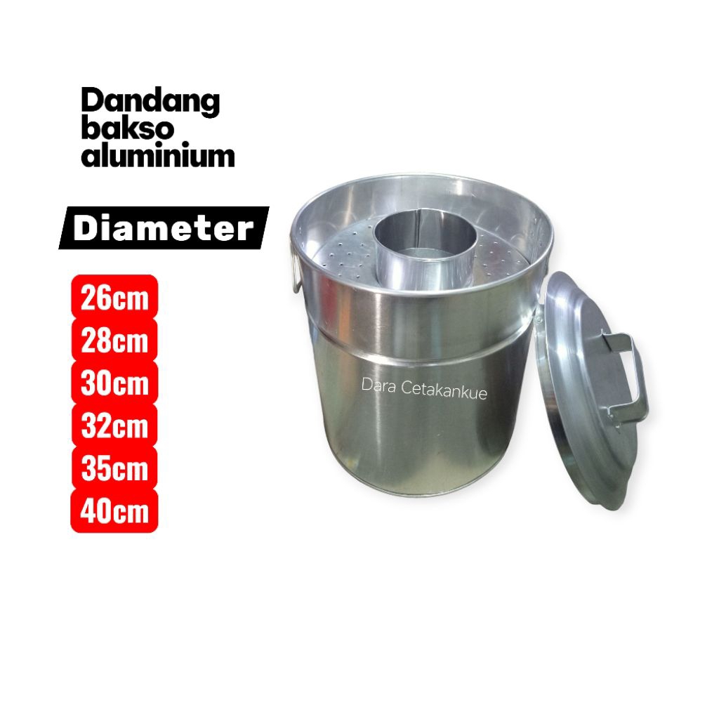 Dandang Bakso Aluminium Tebal 35 CM Tong Panci Bakso Malang