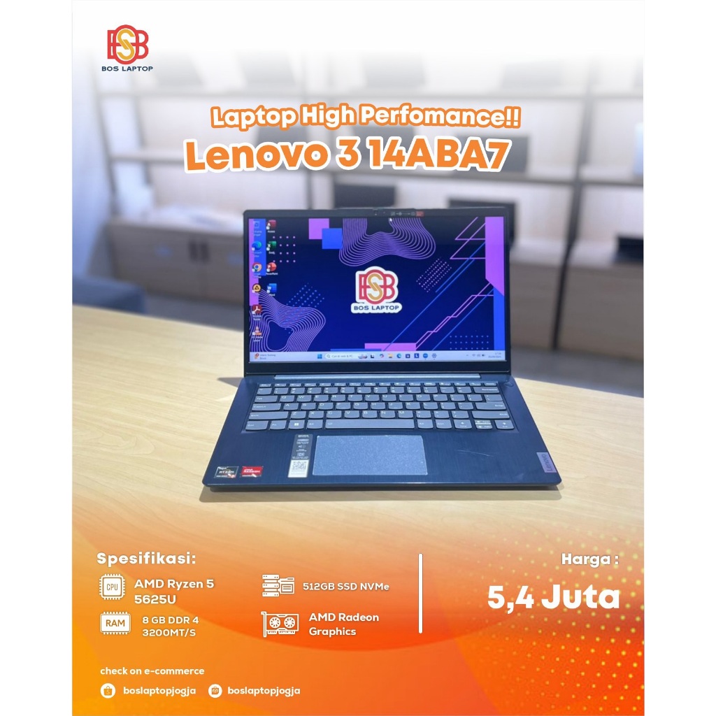 Lenovo Ideapad 3 14ABA7 AMD Ryzen 5 5625U 8GB 512GB 14 INC