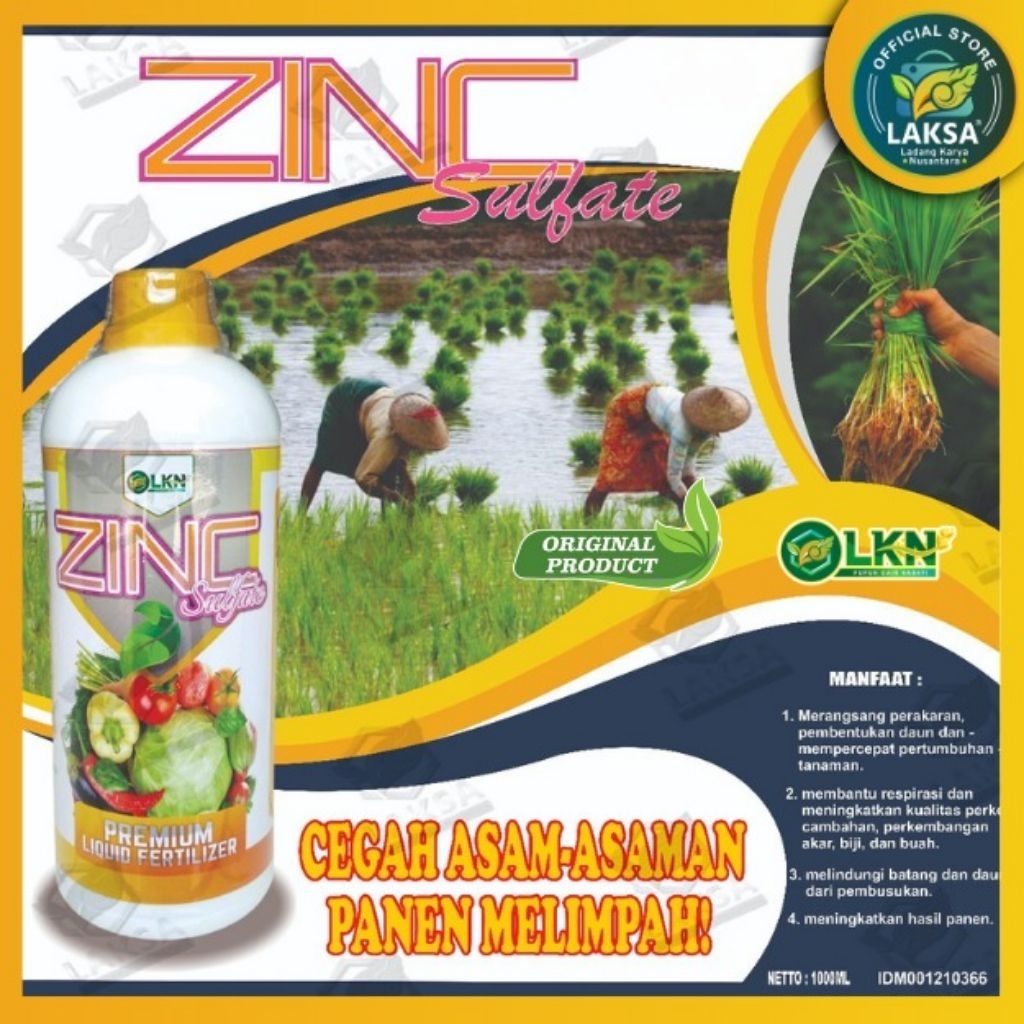 PUPUK ASAM-ASAMAN PADA PADI (ZINC SULFATE) 1 liter