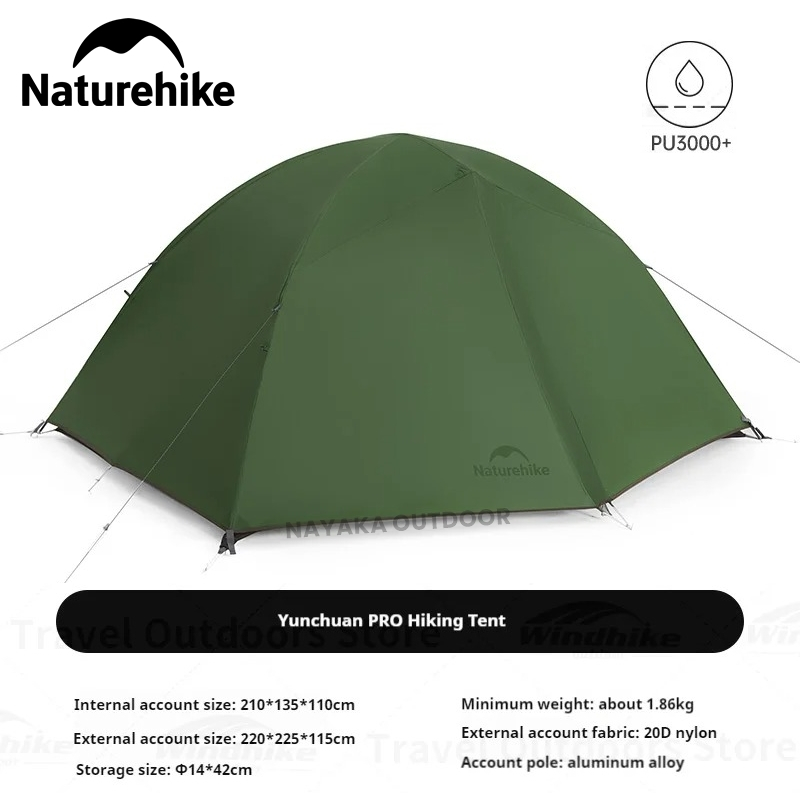Tenda Camping Naturehike Cloud Creek PRO 20D 2P CNK2550WS022 Tenda Ultralight Hiking Double Layer Ke