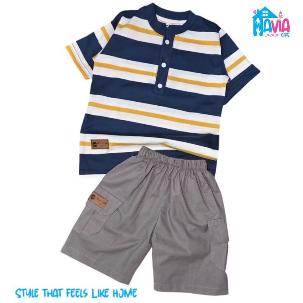 HAVIAKIDS KENZO BLASTER - SETELAN ANAK LAKI - LAKI MOTIF SALUR BAHAN COMBED 24S PREMIUM 1-8 TAHUN