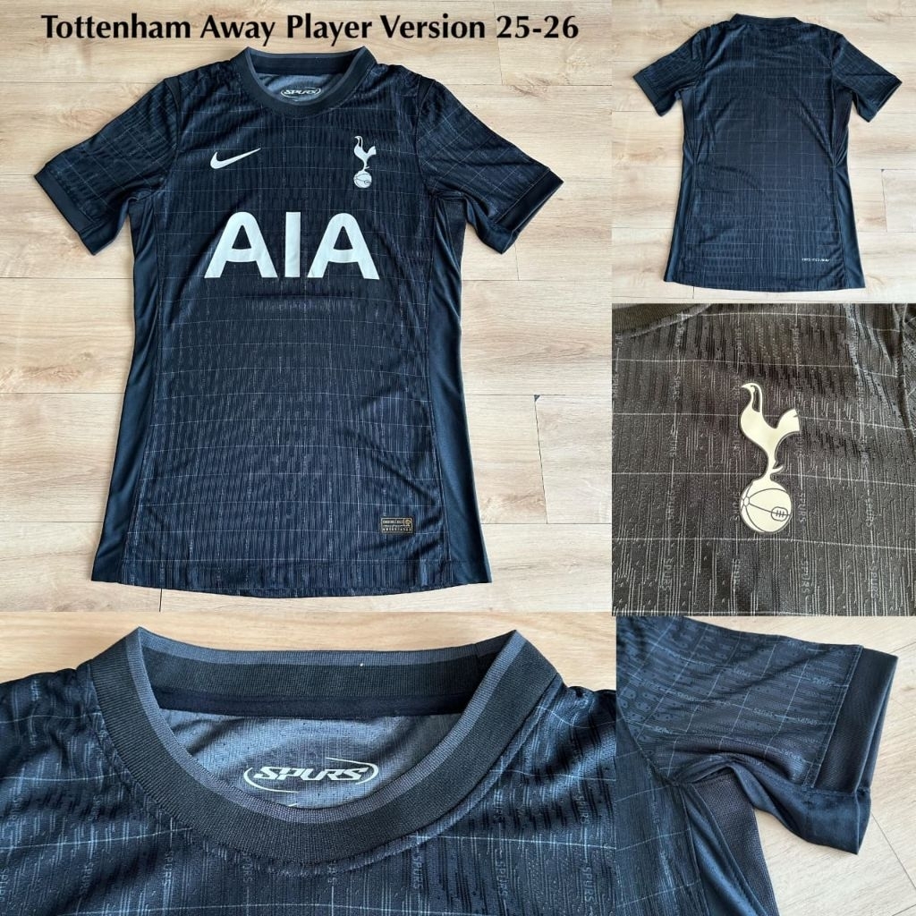 Jersey Bola Grade Ori Tottenham Hitam 2025/2026 - Player Issue Premium