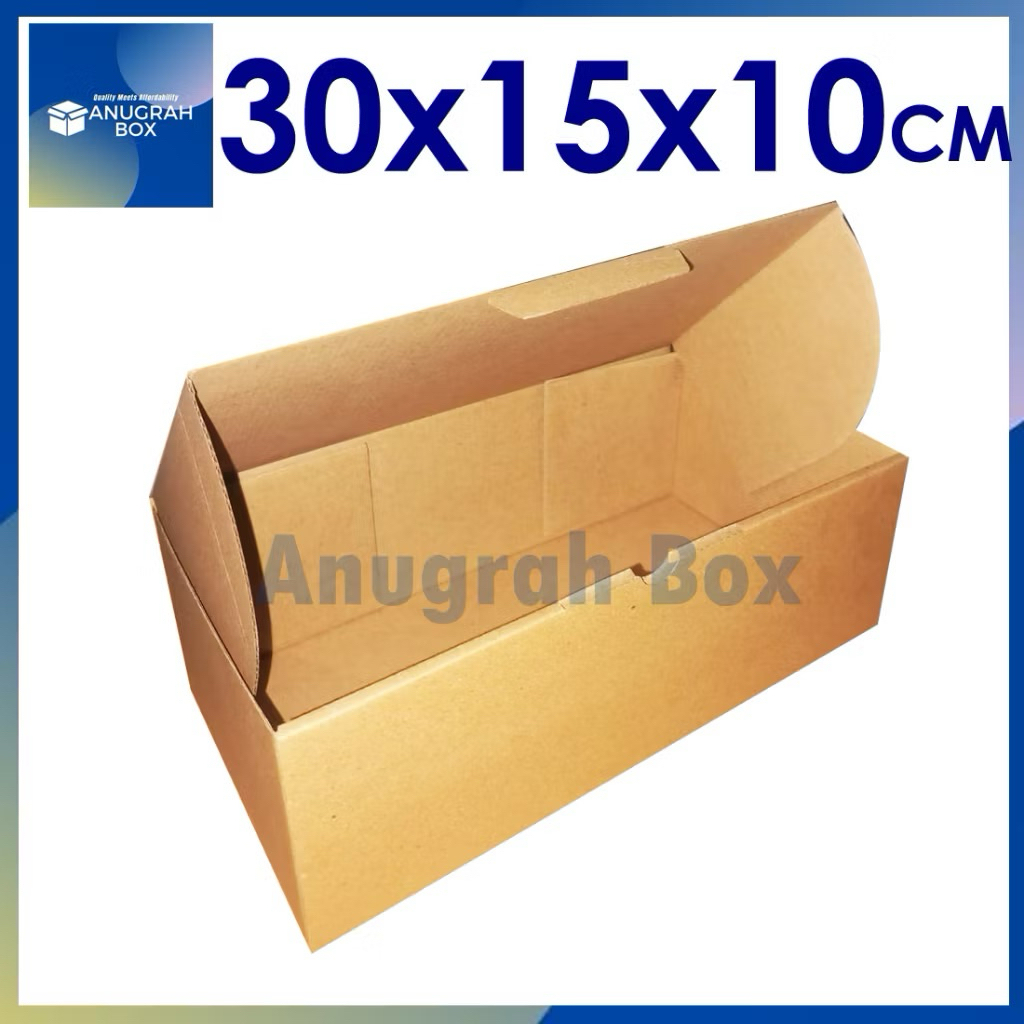 

Kardus Dus uk 30x15x10 cm (ECER) Die Cut Box Kotak Packing Sepatu Serbaguna Baju FRONTLOCK