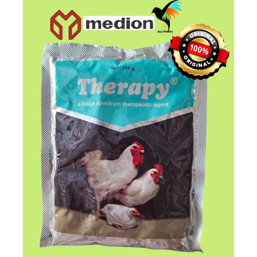 THERAPY 250 GRAM MEDION - Therapy Ayam - Obat Ayam Antibiotik Ayam Obat Crd Koksi Coryza Snot Flu Ay