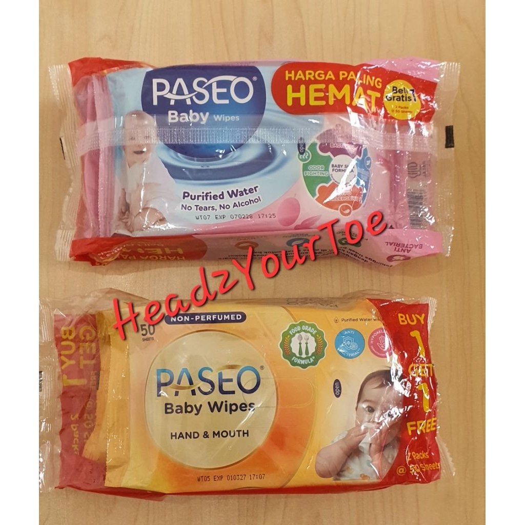 Tissu Basah Paseo Beli 1 Gratis 1 / Paseo Baby Wipes Purifed Water dan Hand Mouth / Tisu Basah Paseo