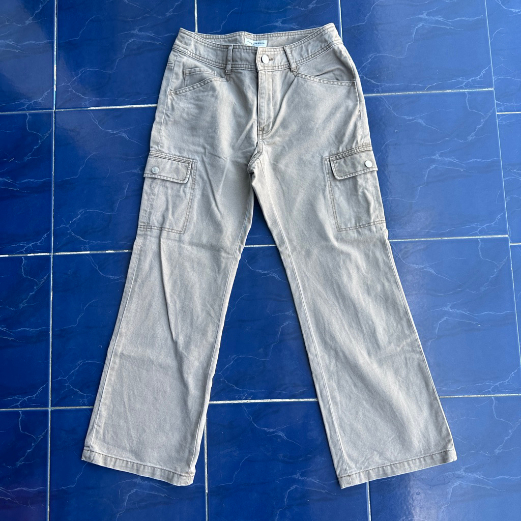 celana cargo pants fitted khaki preloved second