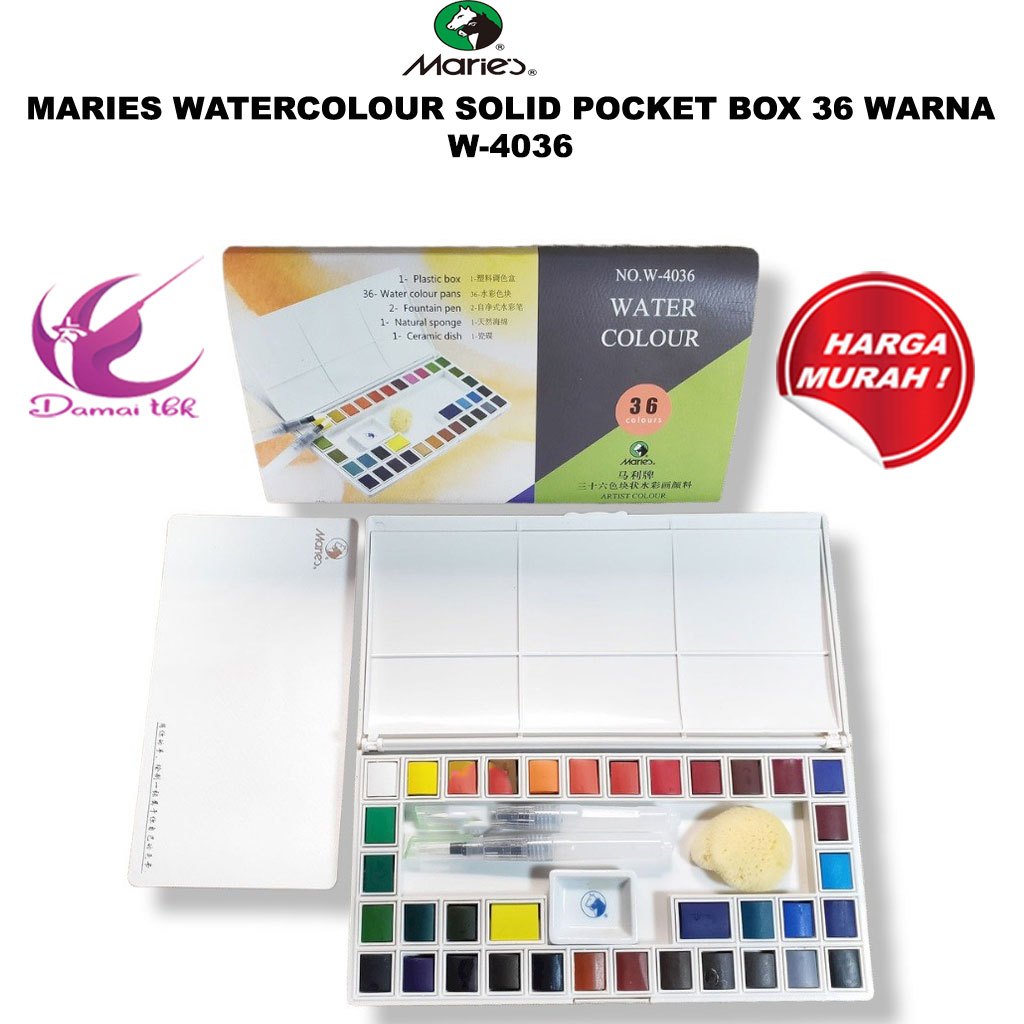 

Maries Solid Watercolor Pocket Box Set 36 Warna W-4036