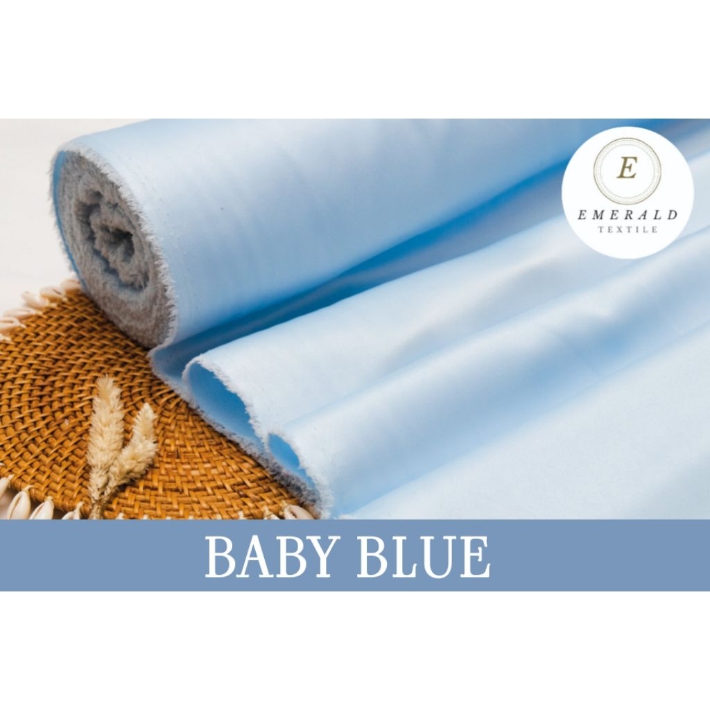 ( BUKAN HIJAB ) SETENGAH METER Kain Satin Velvet Super Premium - Baby Blue ( HARGA PER 50cm KAIN )