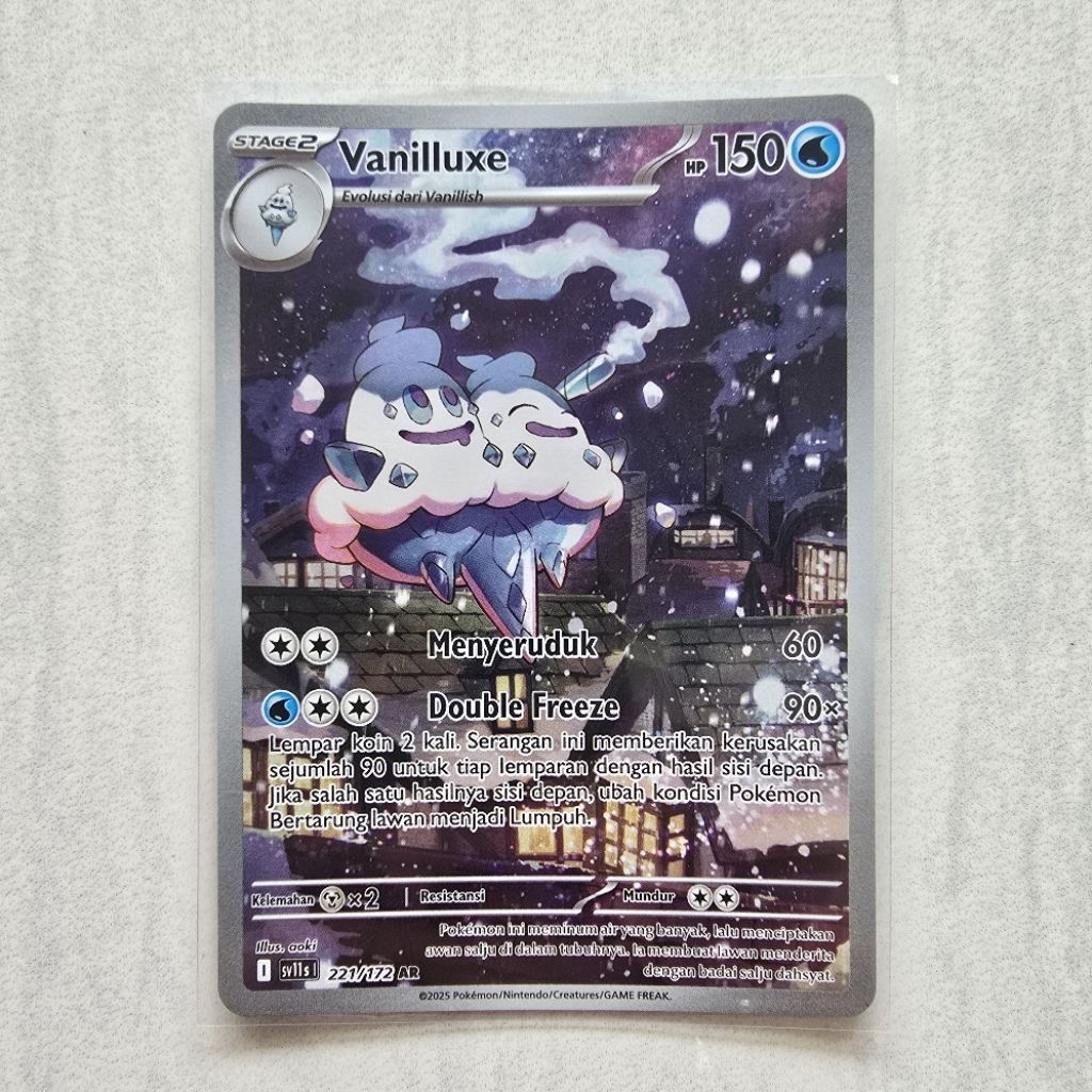 Vanilluxe AR Seri Hitam Putih sv11s 221/172 - Kartu Pokemon TCG Indonesia