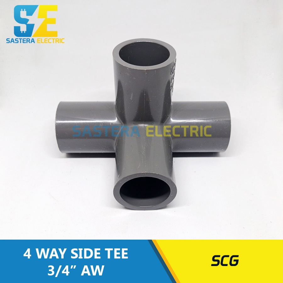 PROMO 4 Way Tee 3/4" inch SCG / Tee 4 Cabang 3/4 PVC / 4 Way Side Tee 3/4" AW / Knee Cabang 4 PVC