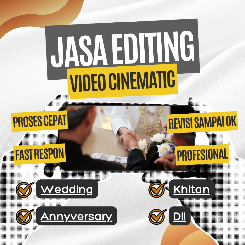 JASA EDITING VIDEO CINEMATIC WEDDING/KHITAN/PERPISAHAN/REUNI/DLL
