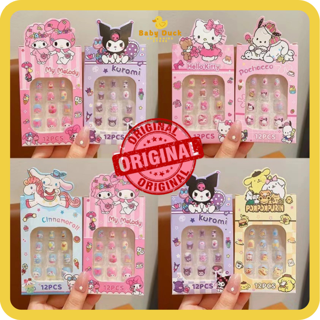 SET KUKU PALSU SANRIO MOTIF UNTUK ANAK CEWEK FAKE NAIL ART KARAKTER
