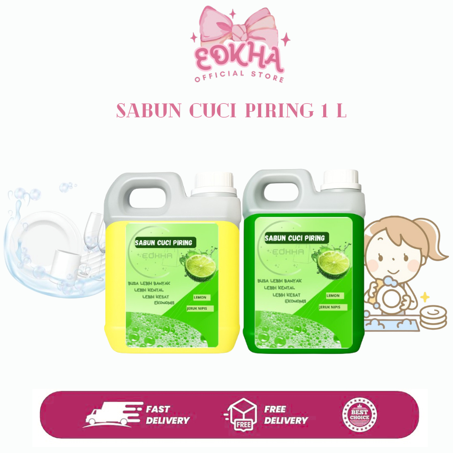 EDKHA - Sabun Cuci Piring Jeruk Nipis Dan Lemon Jerigen 1 Liter