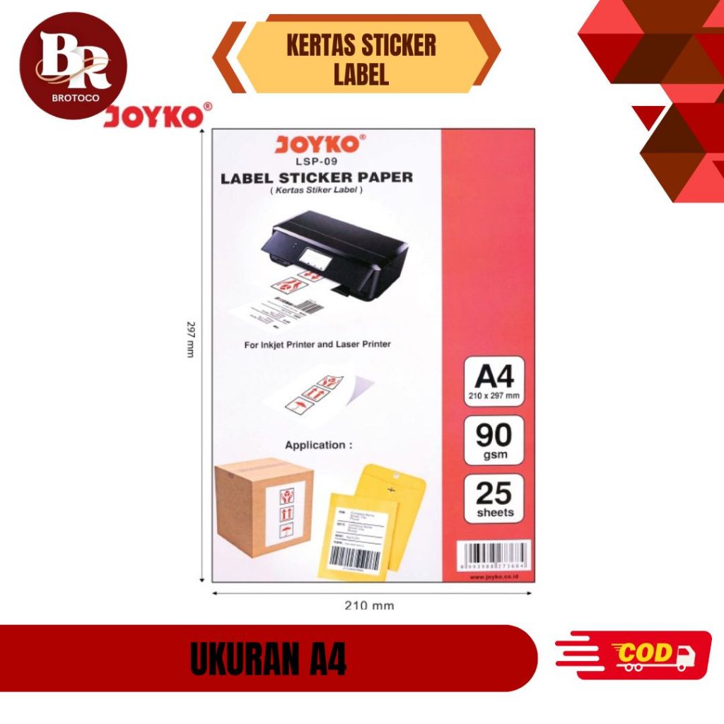 

[BROTOCO] Label Sticker Paper Lsp-09 / Kertas Stiker Label Lsp 09 / Stiker A4 90