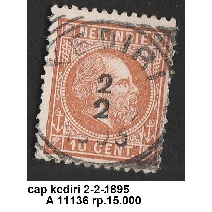 

A 11136 SATU BUAH PRANGKO KUNO KLASIK NED INDIE TEMA KING WILLEM CAP KEDIRI 2 2 1895