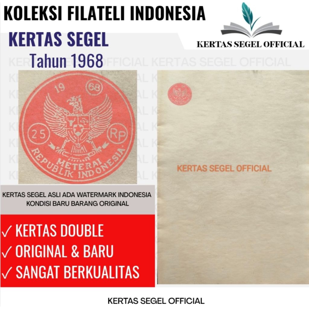 KERTAS SEGEL TAHUN 1968 ORIGINAL