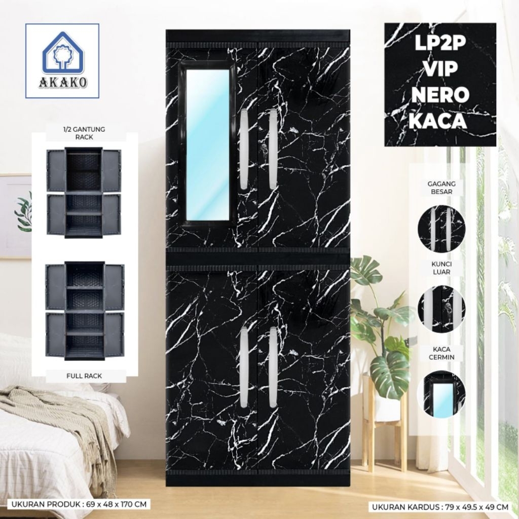 AKAKO VIP - Lemari Plastik Jumbo VIP - Lemari Pakaian Plastik Gantung Minimalis Murah Bandung Bogor