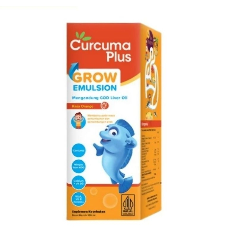 CURCUMA PLUS GROW EMULSION JERUK 100ML - VITAMIN ANAK UNTUK PERTUMBUHAN DAN NAFSU MAKAN