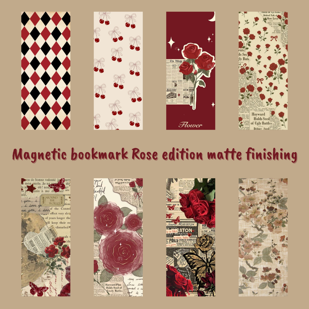 

Magnetik Bookmark – Matte Finishing | Red Rose edition 5x6 cm