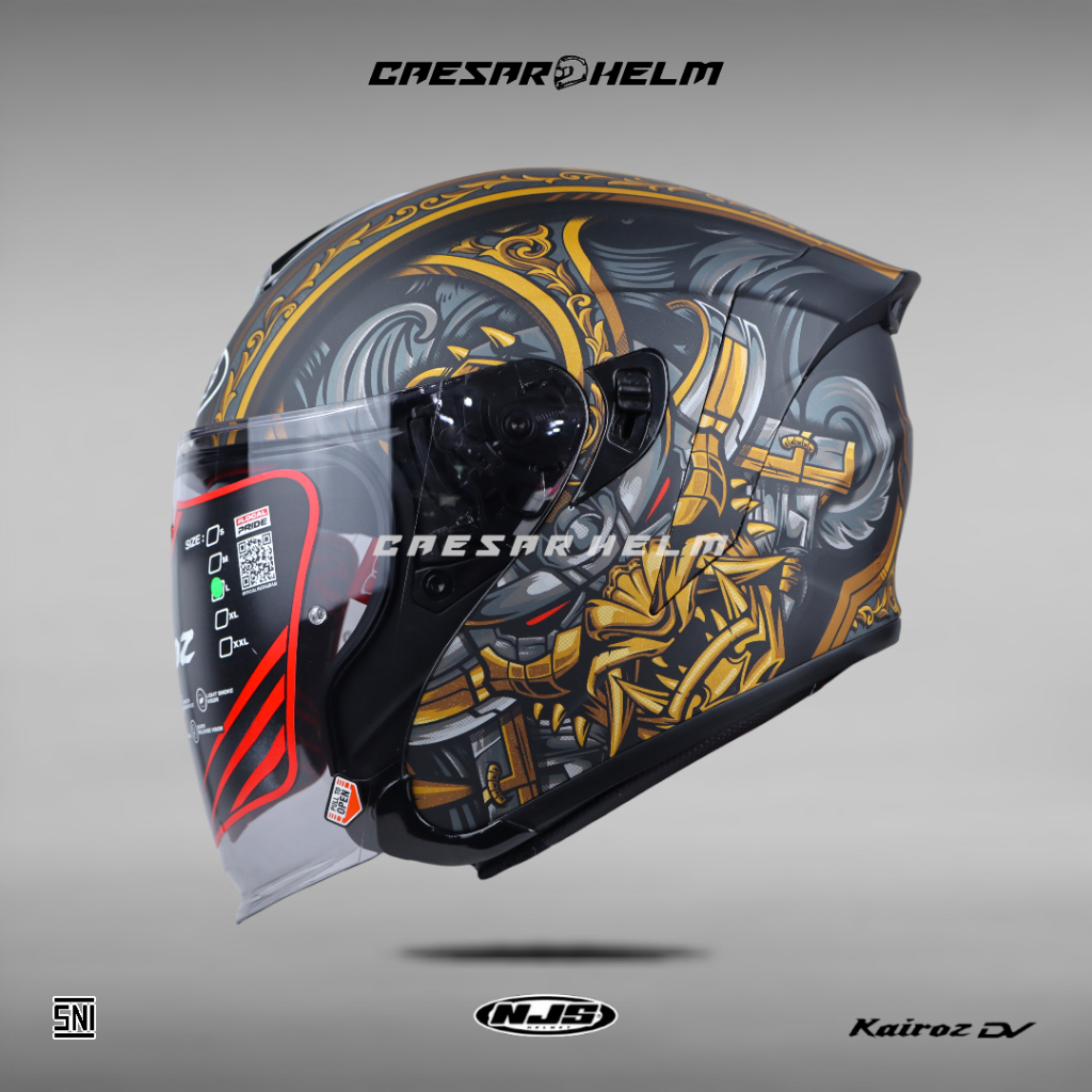 NJS Kairoz DV Samurai Doff - Double Visor - Helm Half Face