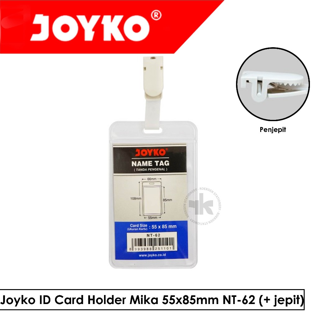 Joyko ID Card Holder Mika 55x85mm NT-62 (+ jepit)