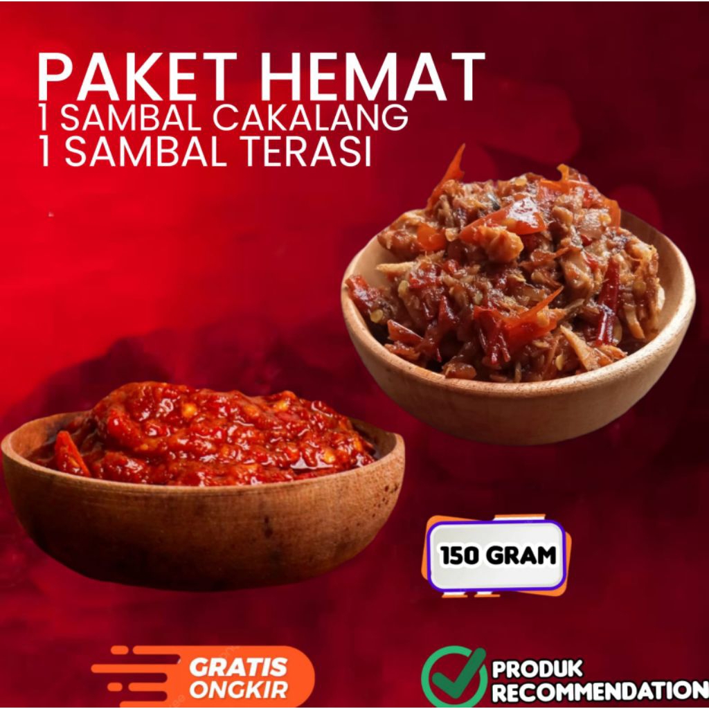 

Paket super hemat 1 Sambal Cakalang dan 1 Sambal Terasi Halal homemade