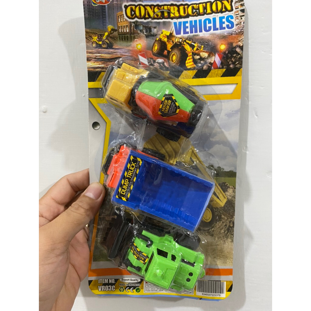 3in1 Mainan Konstruksi Set Beko Truk Mainan Construction Bego Anak Bermain Isi 3 murah