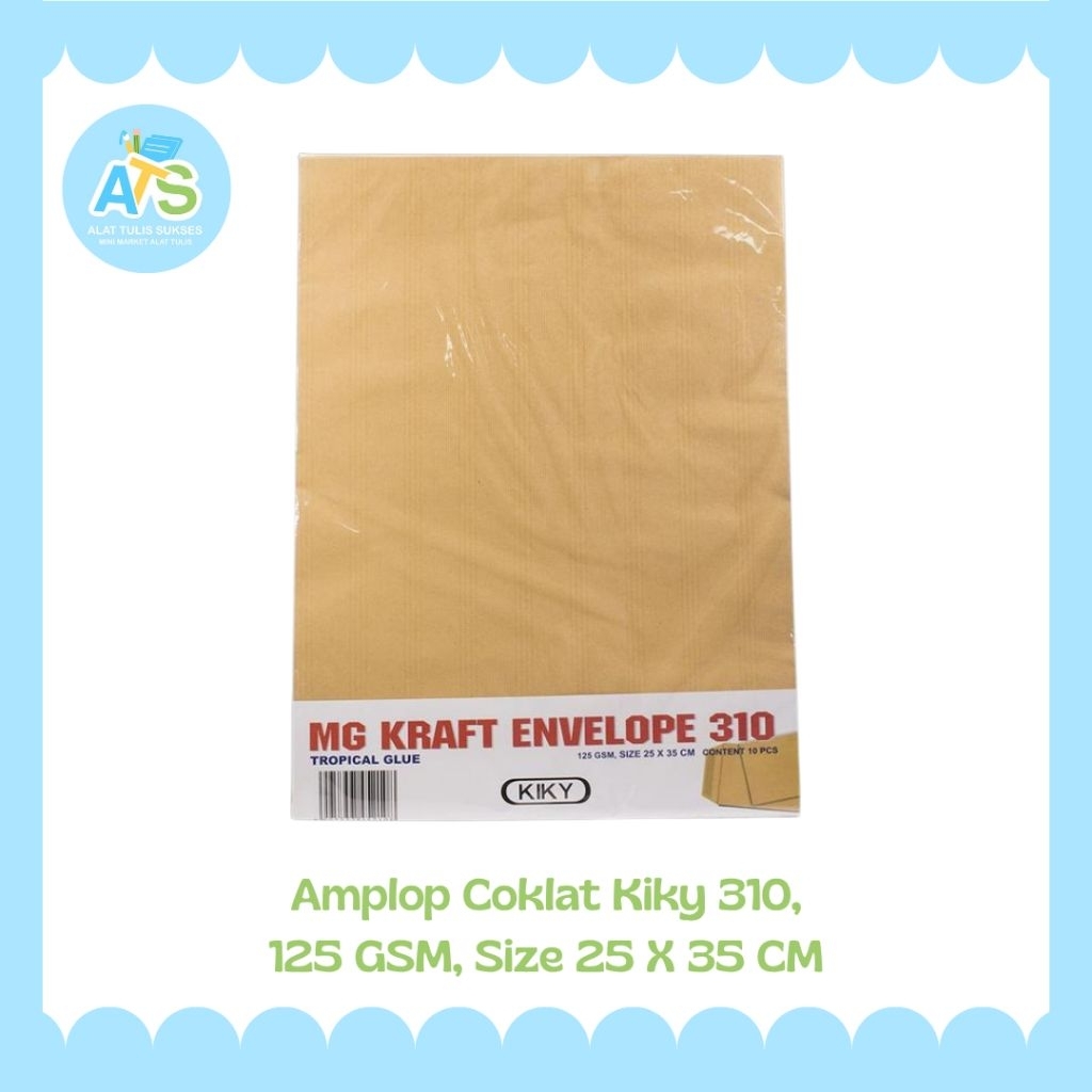 

amplop coklat kiky 310,125 gsm size 25×35 cm