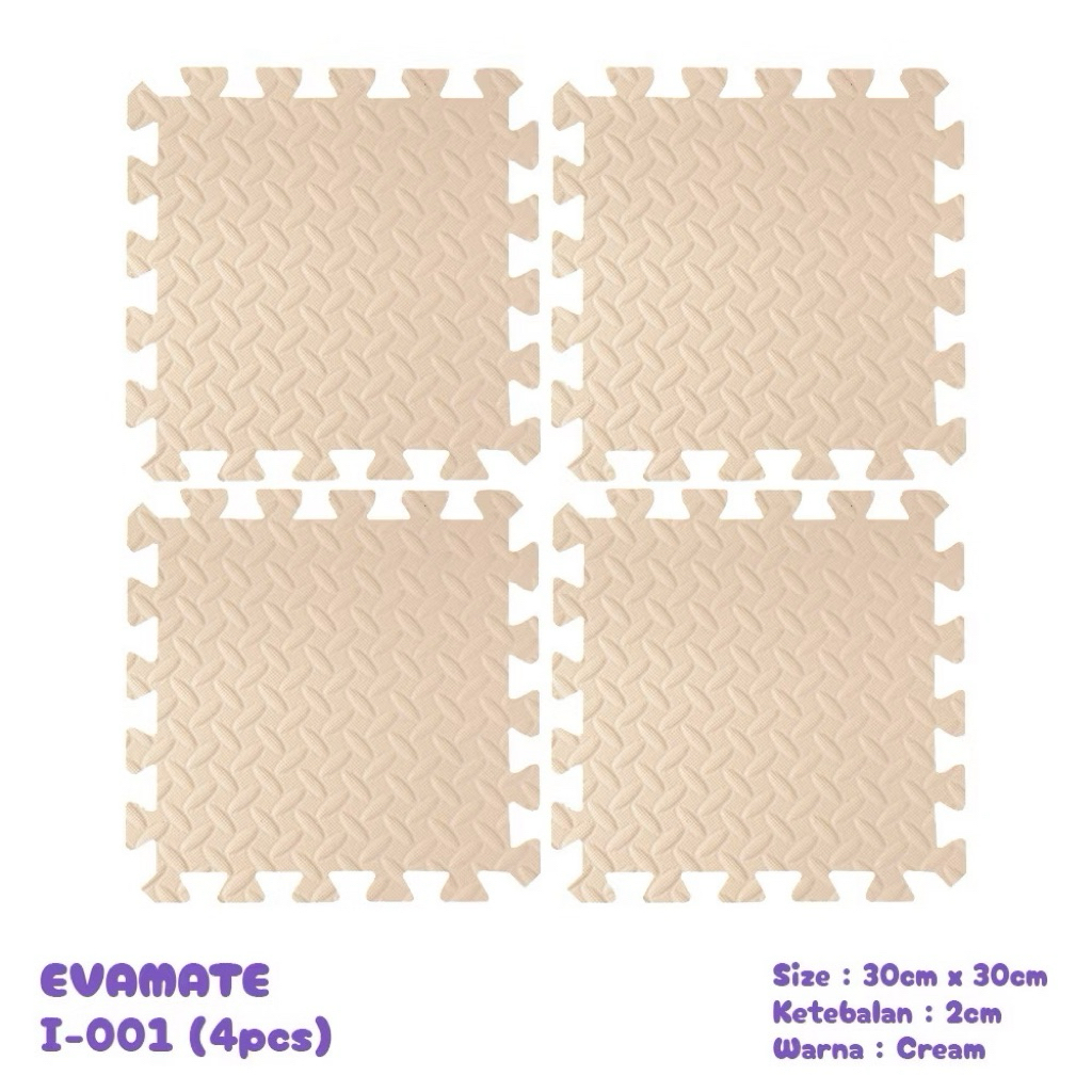 NEW Playmat Puzzle Playmate Ukuran 30x30cm Tebal 2cm Warna Cream