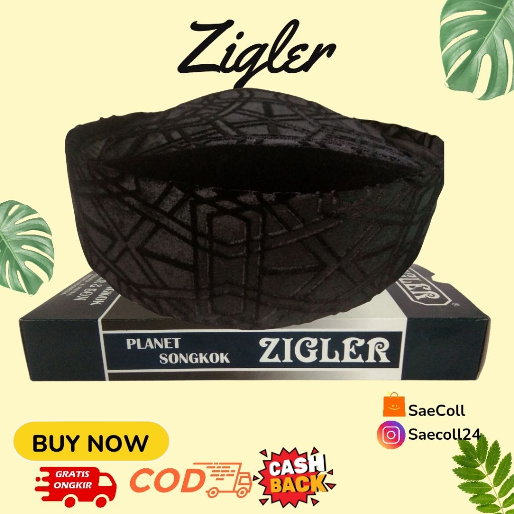 BARUUU- Songkok Peci Kopiah Hitam Susun Motif Garis