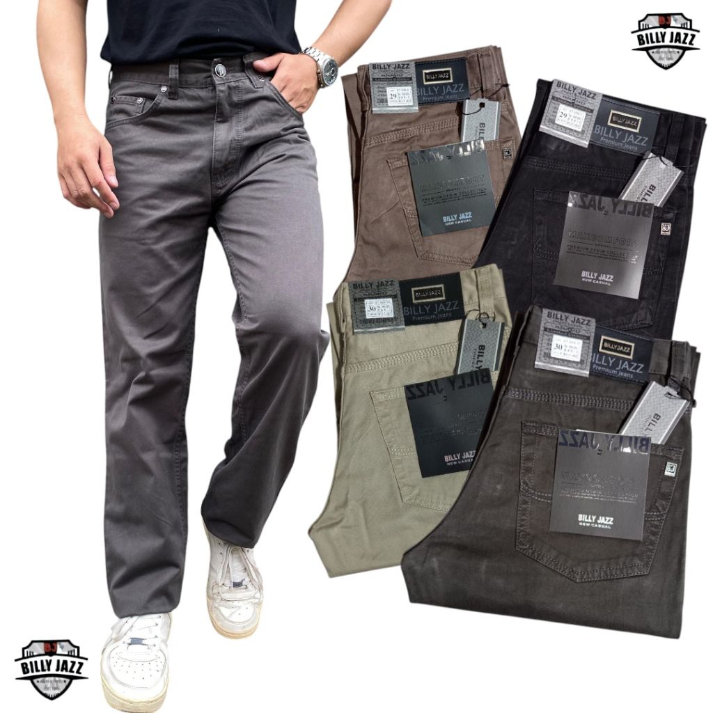Celana Panjang Kanvas BILLY JAZZ Casual Original Basic Standar Reguler SIZE 27 - 44 JUMBO / Celana K