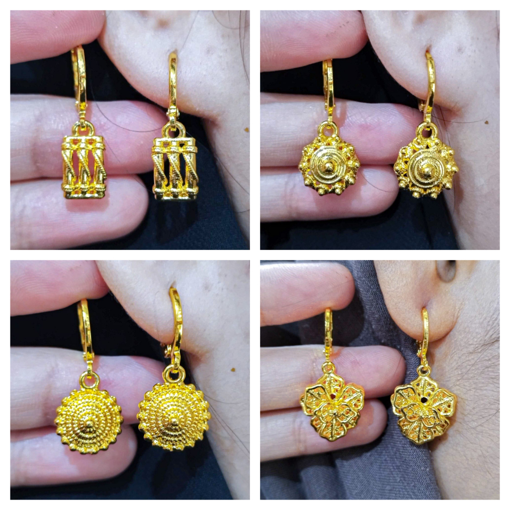 Anting Tutup Emas Kuningan Grosir Jewelry Anting Drop Tusuk Wanita Lapis Emas 24K Gold Elegant Fashi