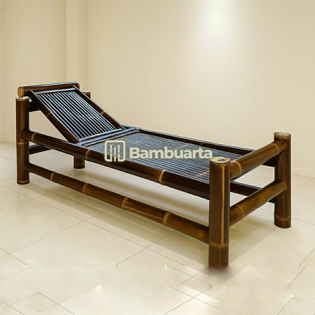( 2 HARI SAMPAI ) Kursi malas / kursi bambu panjang / Lincak bambu / kursi santai