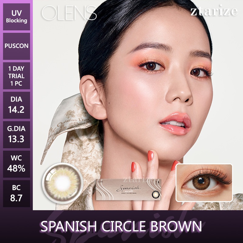 ztarize - Ready Stock - Trial OLENS 🇰🇷 Spanish Circle Brown 1 Day Daily Soft Contact Lens 1 Pc - OLE