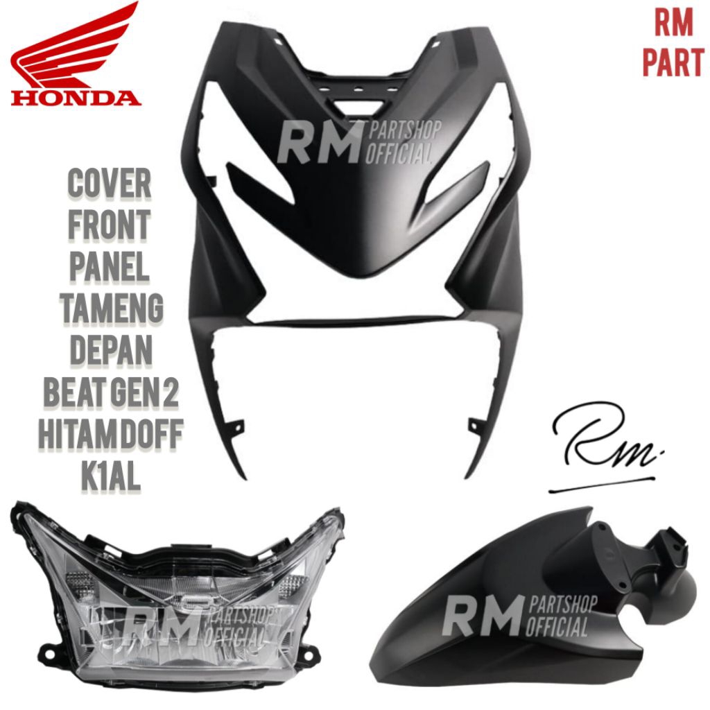 Cover Panel Tameng Kap Depan Baat Deluxe 2024 2025 Gen 2 K1AL Hitam Dof 64301K1AN8N0MBG