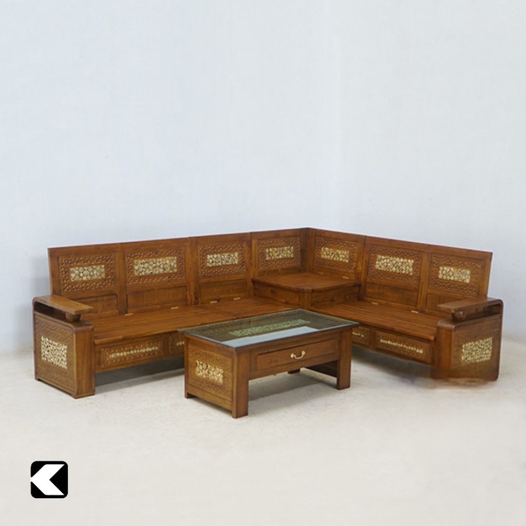 SET KURSI TAMU MINIMALIS KURSI RUANG TAMU SUDUT KAYU JATI KURSI MEJA TAMU RETRO