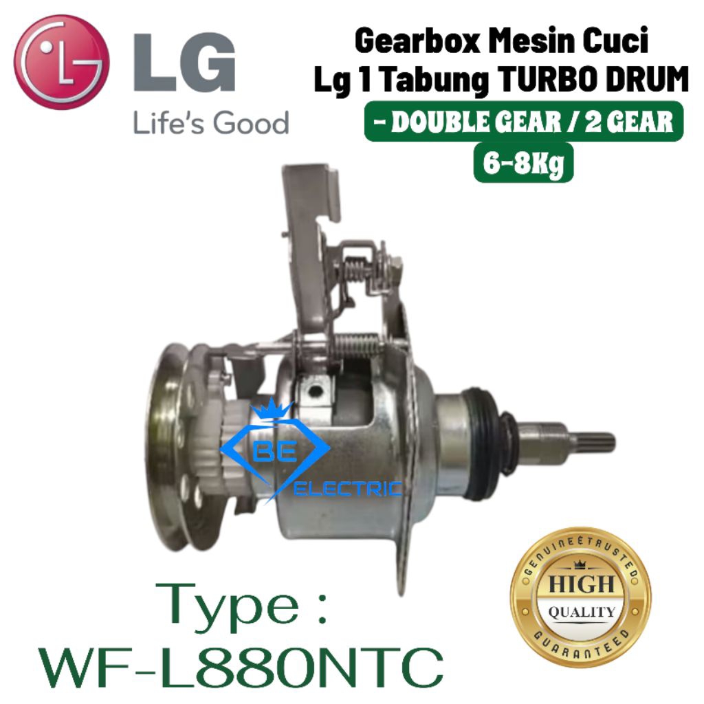 L880NTC GEARBOX MESIN CUCI LG 1 TABUNG GEARCASE 6-8KG TURBO LG