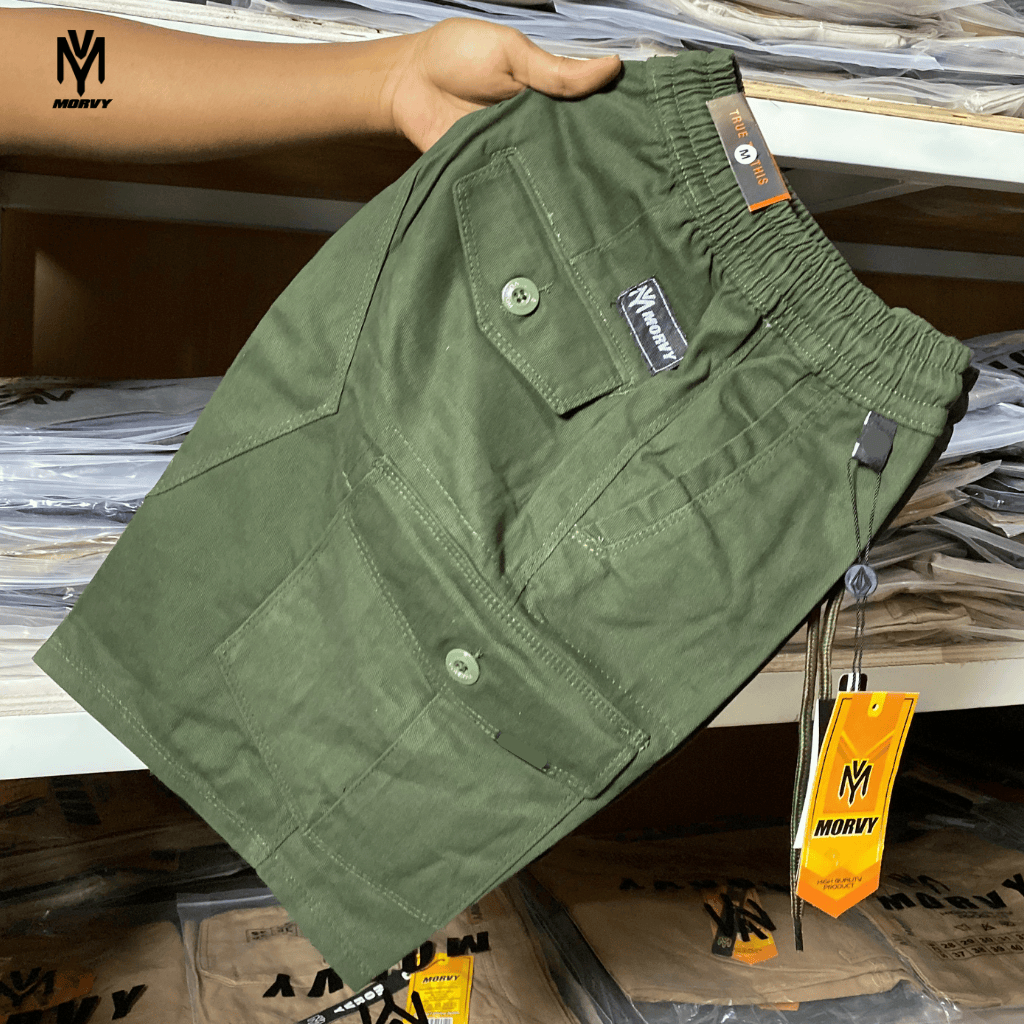 Celana pendek pria cargo borshot model di atas lutut cotton canvas premium Quality keren kekinian