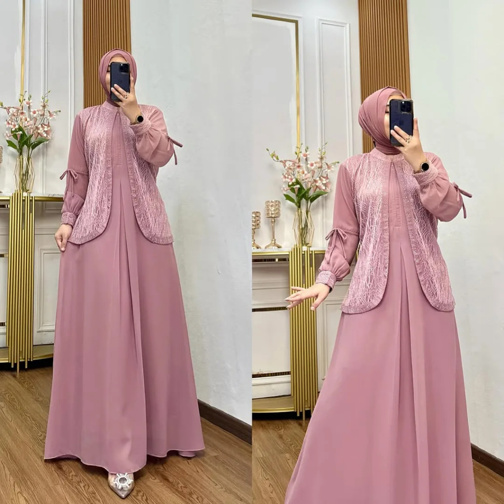 Gamis Terbaru 2026 Gamis Lebaran Dres Remaja Wanita Dewasa Ghamis Seragam Bj Idul Fitri Muslimah Lon