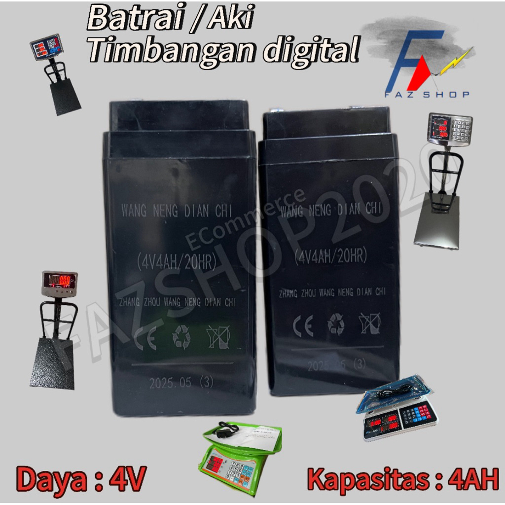 baterai aki timbangan digital 4v 4ah battrey aki