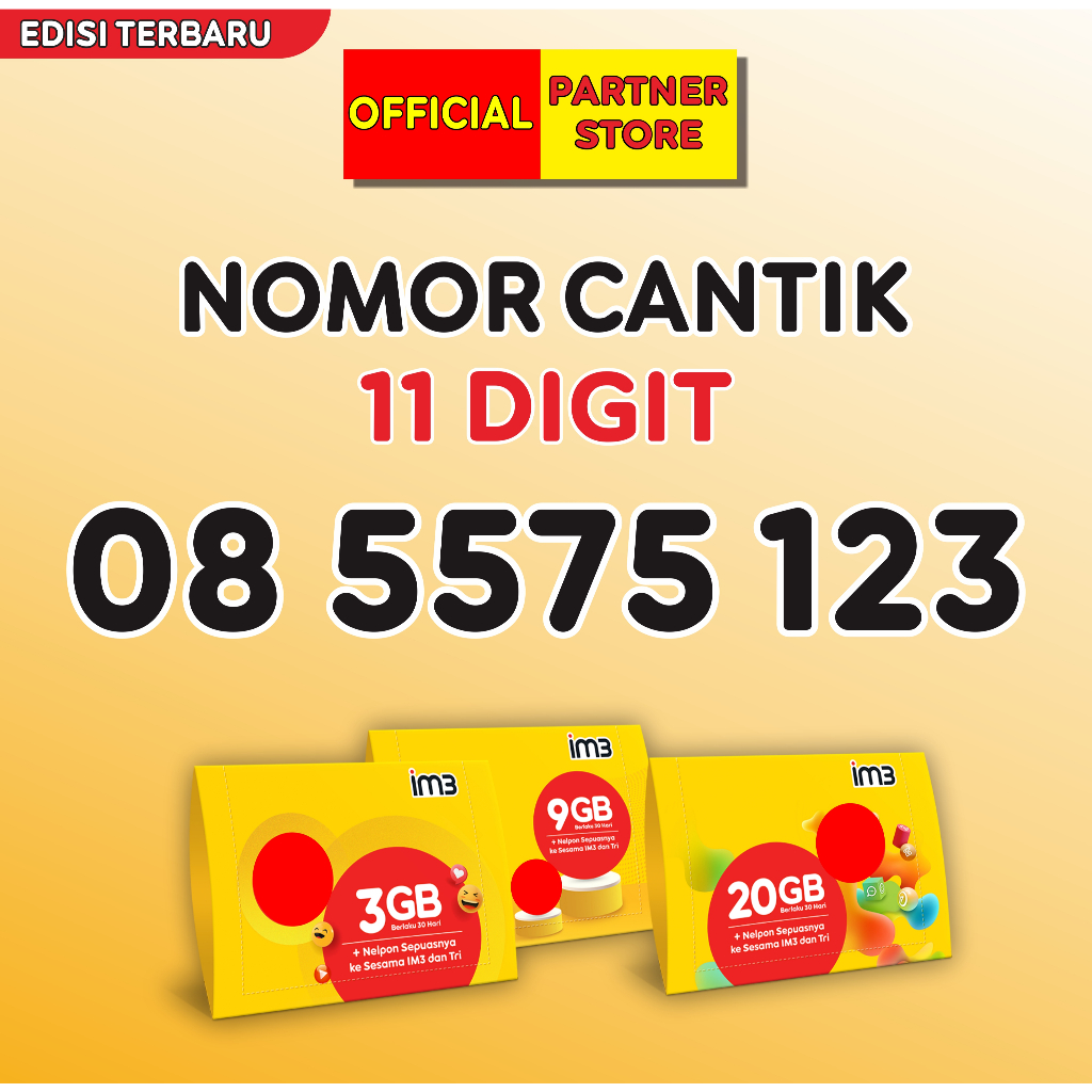 Kartu perdana Indosat  nomor cantik spesial rapih Edisi terbaru 3333 Rapih