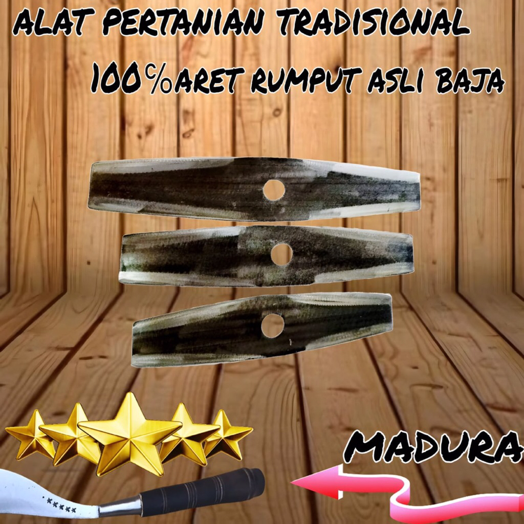 1pcs alat pertanian aret rumput cap bintang lima khas madura asli