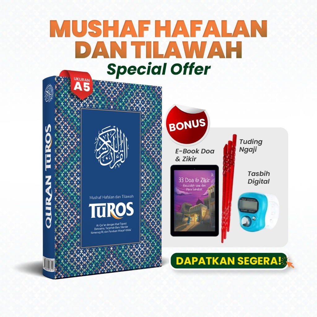 Rene Turos Kitab Suci mushaf Al- Qur'an Terjemahan Hafalan dan Tilawah Turos Al-Quran dengan Khat Ta