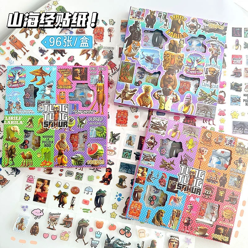 

STIKER SET ANOMALI TUNGTUNG SAHUR 100pcs / STIKER SET TUNG TUNG TUNG SAHUR ITALIAN ASASINO CAPUCINO