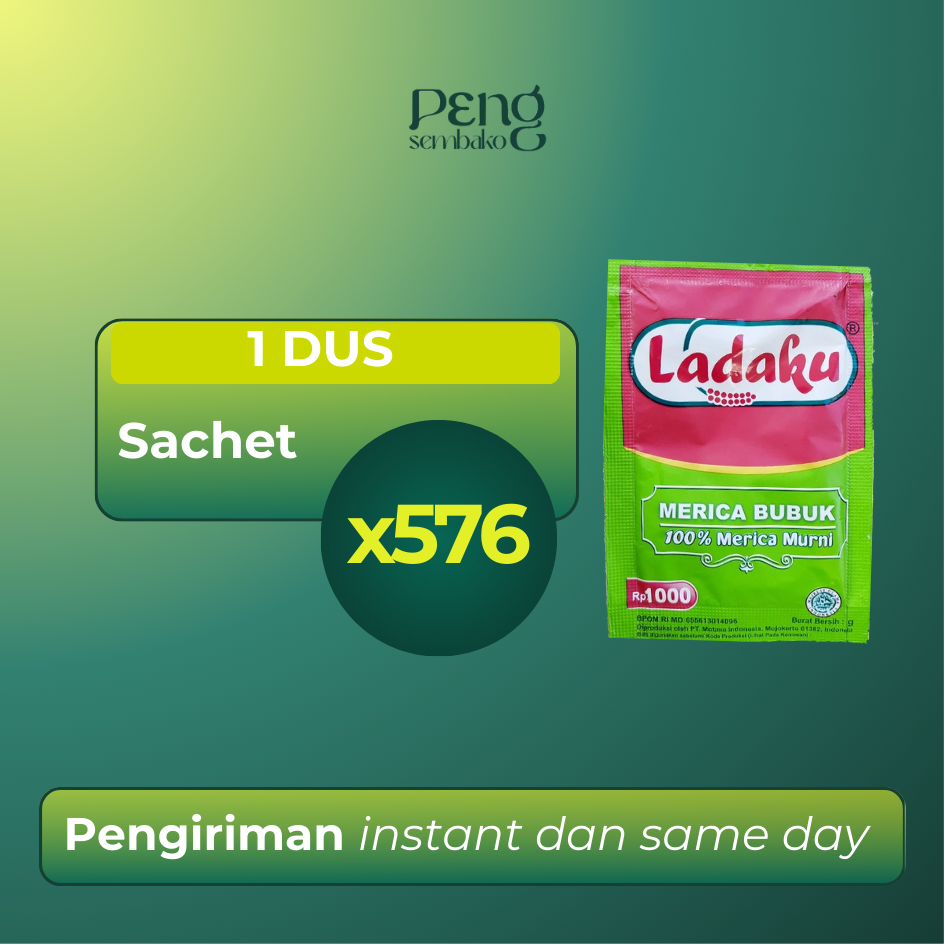 

LADAKU Merica Bubuk Sachet Dus (8pak x 72pcs = 576pcs)