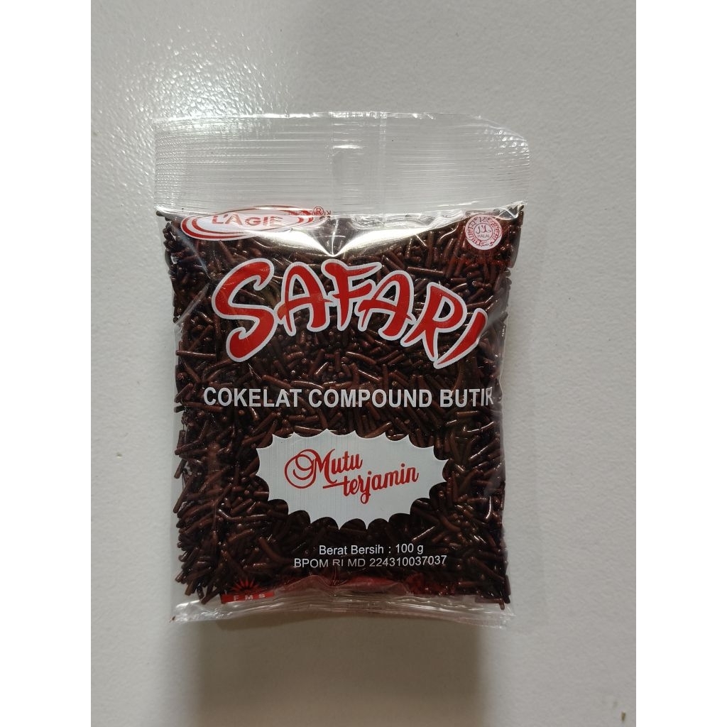 

Mesis Safari Cokelat Compound Butir 100g