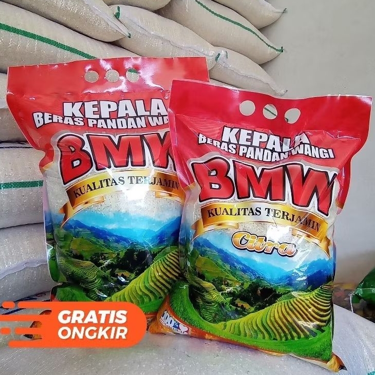 

BERAS / BERAS PANDAN WANGI / BERAS KEMASAN BMW - 5 KG, 3 KG WANGI PULEN