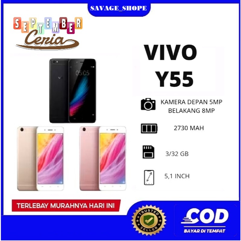 VIVO TYPE Y55 RAM 3/32 GB 4G HP SMARTPHONE ANDROID LENGKAP DENGAN HANSFREE,EDISI TERBATAS UNTUK HABI
