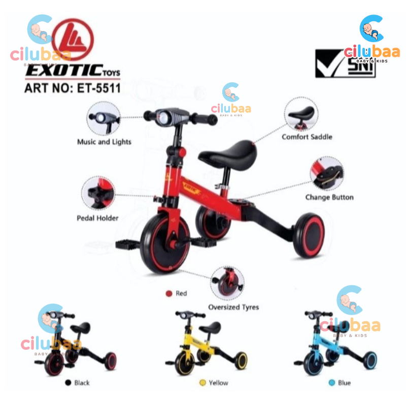 Sepeda anak roda 3 balance bike tricycle exotic ET-5511 / Sepeda Exotic Balance Bike ET-5511